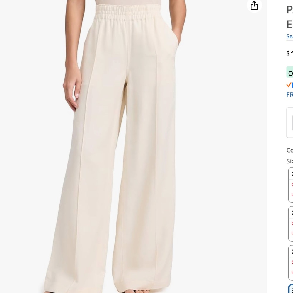 PAIGE Women's Harper Pants with Elastic Waistband NWT Size 24